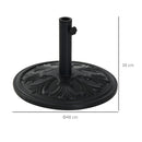 Base per Ombrellone da Giardino Ø48 cm in Plastica 13 Kg Nero