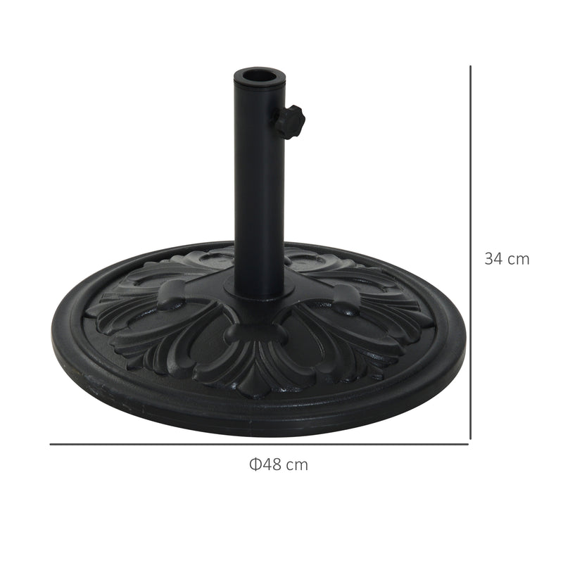 Base per Ombrellone da Giardino Ø48 cm in Plastica 13 Kg Nero