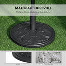 Base per Ombrellone da Giardino Ø48 cm in Plastica 13 Kg Nero