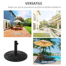 Base per Ombrellone da Giardino Ø48 cm in Plastica 13 Kg Nero