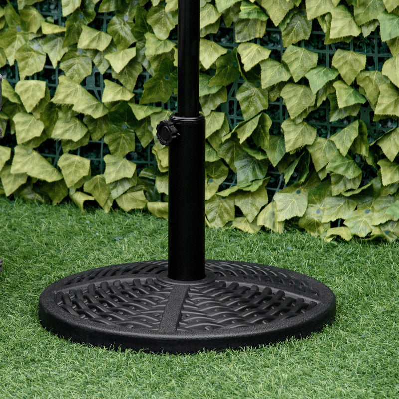 Base per Ombrellone da Giardino Ø45 cm 9,5 Kg in Plastica Effetto Rattan Nero