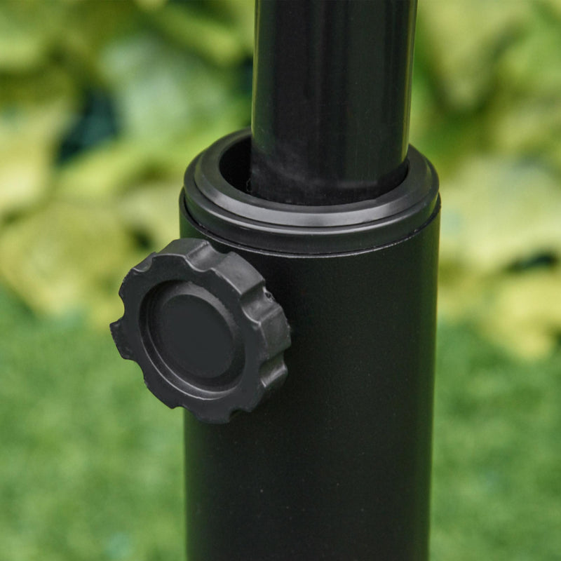 Base per Ombrellone da Giardino Ø45 cm 9,5 Kg in Plastica Effetto Rattan Nero