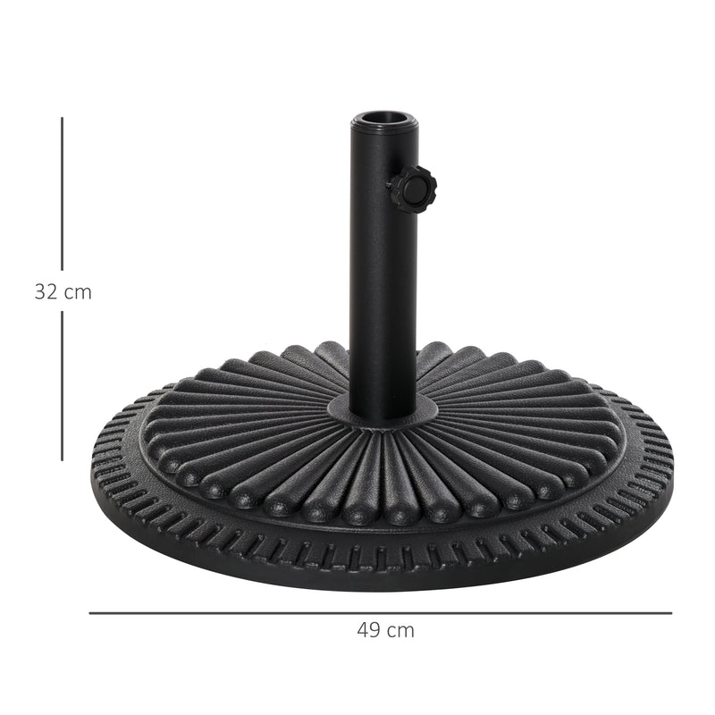 Base per Ombrellone da Giardino Ø49 cm 15 Kg in Plastica Nero