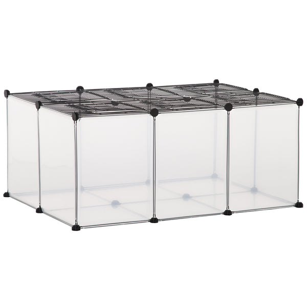 sconto Enclos Modulaire pour Hamsters et Lapins 105x70x45 cm en Résine et Acier Noir