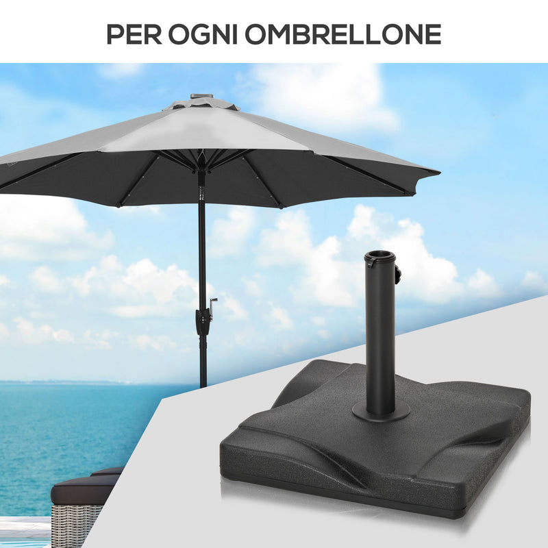 Base per Ombrellone da Giardino Ø41,5 cm 20 Kg in Plastica Nero