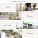 2 Cestini in Tessuto con Supporto Pieghevole 45x35x98 cm in Bambù Grigio