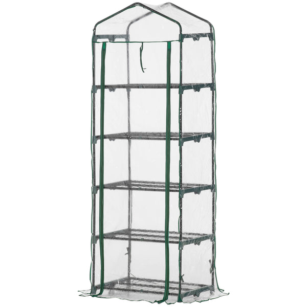 Mini serre pour plantes avec 5 étagères 69x49x193 cm en acier vert acquista