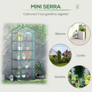 Mini Serra per Piante a 5 Ripiani 69x49x193 cm in Acciaio Verde