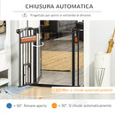 Cancelletto Sicurezza Regolabile per Cani 74-80 cm con Chiusura Automatica Nero