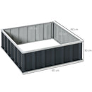 Letto per Orto Fioriera Rialzato 90x90x30 cm in Acciaio Grigio Scuro