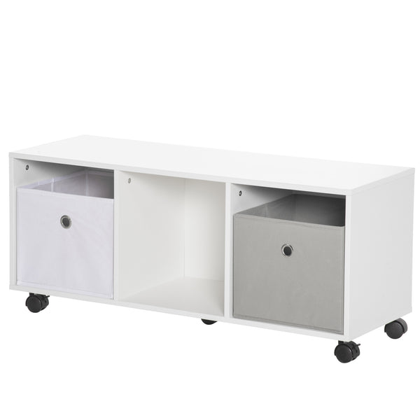 sconto Armoire à jouets 90x30x37,9 cm avec roues blanches