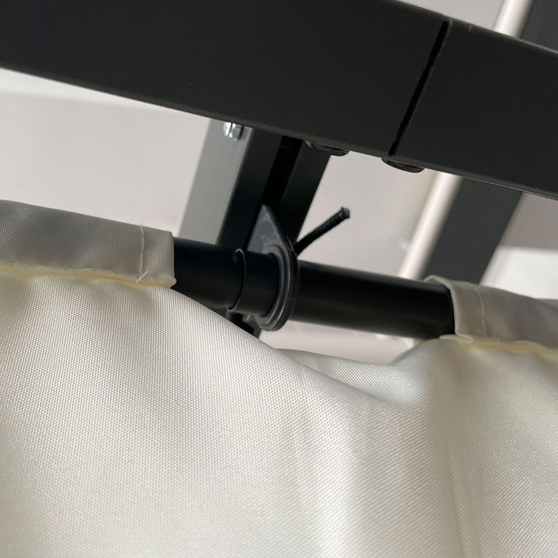 Pergola da Giardino 3,96x2,96m Tettuccio Retrattile e Struttura in Alluminio Crema