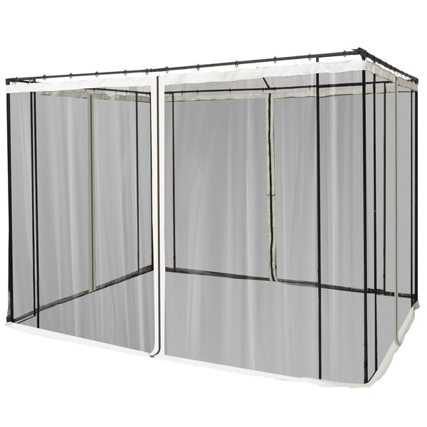 prezzo Moustiquaire de Rechange Universelle pour Tentes Gazebo 302x207 cm avec Charnières Noir/Beige