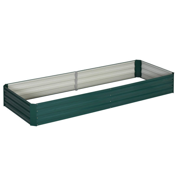 sconto Lit de jardin avec jardinière surélevée 241x90,5x30 cm en métal vert