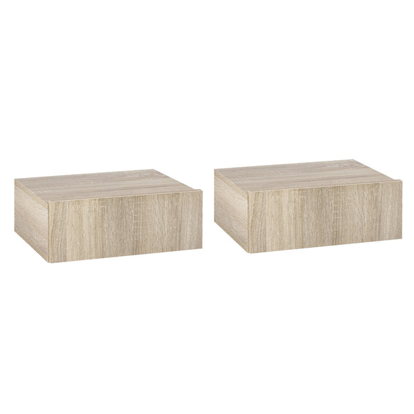 Set de 2 Chevets Suspendus 40x30x15 cm Design Moderne Couleur Bois acquista