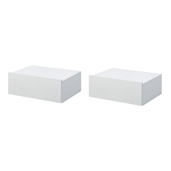 prezzo Lot de 2 Chevets Suspendus 40x30x15 cm Blanc Design Moderne