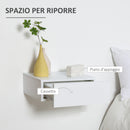 Set 2 Comodini Sospesi 40x30x15 cm Design Moderno Bianco