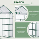 Serra da Giardino 142x73x195 cm Impermeabile e Anti UV Verde