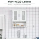 Mobiletto da Bagno a Muro 60x20x70 cm 2 Ante 1 Ripiano Bianco