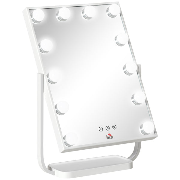 Miroir de Table avec LED 32,8x11x47,4 cm pour Maquillage Make up Blanc acquista