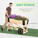 Fioriera Rialzata con Ruote da Esterno per Fiori e Piante in Legno