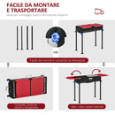 Barbecue a Carbone Carbonella 120x31x60-70 cm con Griglia e Teglia Nero