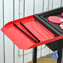 Barbecue a Carbone Carbonella 120x31x60-70 cm con Griglia e Teglia Nero