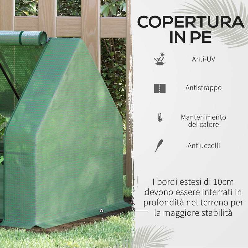 Letto per Orto Fioriera 127x95x92 cm in Acciaio con Copertura Verde