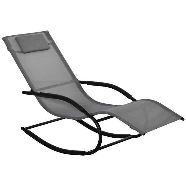 prezzo Chaise à bascule de jardin Zero Gravity 63x160x88 cm en métal et textilène grise