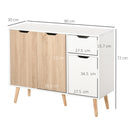 Mobile Multiuso 1 Cassetto 3 Ante 90x30x72 cm in Legno Color Legno