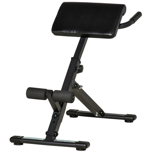 sconto Banc de musculation pour abdominaux Chaise romaine noire à hauteur réglable