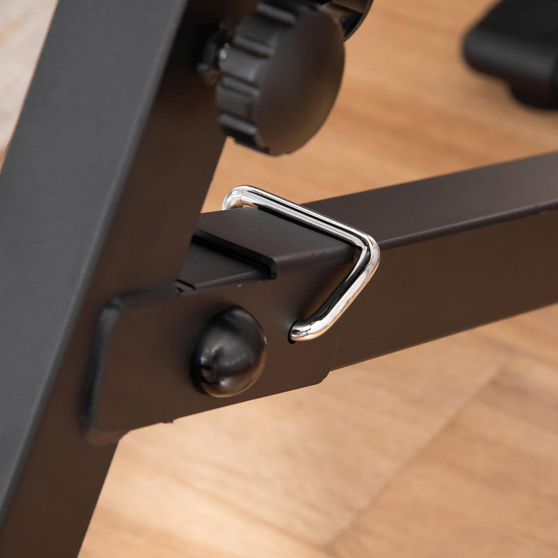 Panca Fitness per Addominali Altezza Regolabile Sedia Romana Nera