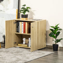 Mobiletto Multiuso 2 Ante 70x39x70 cm con Ruote in Legno