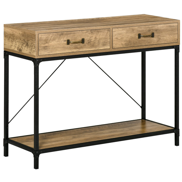 Console Fixe 100x35x76,5 cm en Métal et Bois Marron prezzo