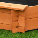 Sabbiera da Esterno in Legno 39.5x139.5x21.5 cm con Sedili e Copertura Rosso