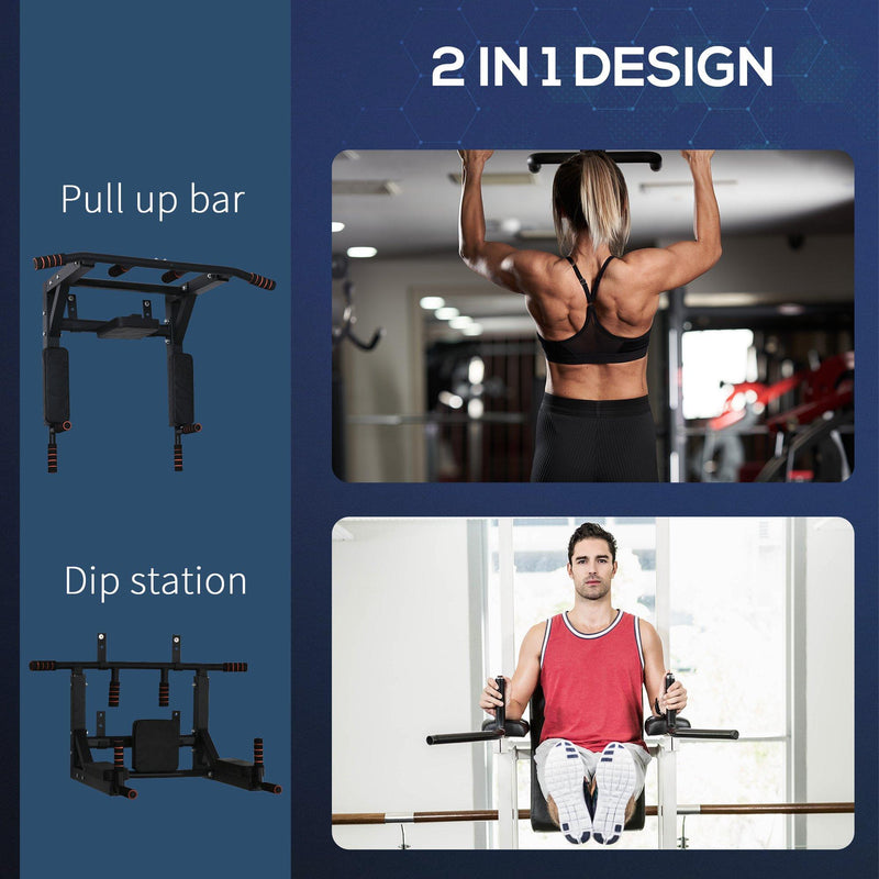 Barra Trazioni a Muro 93x72x48 cm Max 120Kg Nero