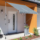 Tenda da Sole a Muro 200x150 cm con Pali di Supporto Bianco, Verde