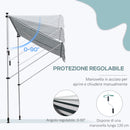 Tenda da Sole a Muro 200x150 cm con Pali di Supporto Bianco, Verde
