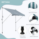 Tenda da Sole a Muro 200x150 cm con Pali di Supporto Bianco, Verde