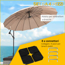 Base per Ombrellone da Giardino 4 Pezzi in Plastica Riempibili con Acqua e Sabbia Nero