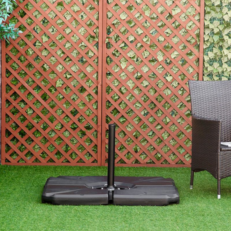 Base per Ombrellone da Giardino 4 Pezzi in Plastica Riempibili con Acqua e Sabbia Nero