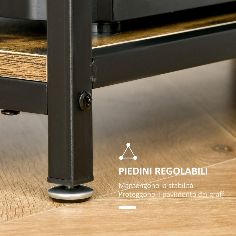 Scrivania da Ufficio 120x60x75 cm in Legno e Metallo Marrone Rustico