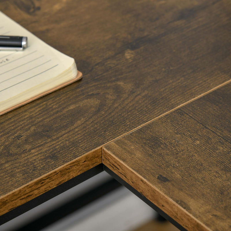 Scrivania Angolare da Ufficio 165x110x95 cm in Legno e Metallo Marrone Rustico