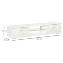 Mobile Porta TV Fino a 55" 160x35x30 cm con Luci LED Bianco