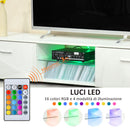 Mobile Porta TV Fino a 55" 160x35x30 cm con Luci LED Bianco