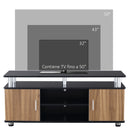 Mobile Porta TV Fino a 55" 120x40x52,2 cm con Ante e Ripiani Marrone