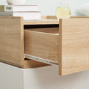 Comodino 2 Cassetti 50x40x47,5 cm Design Moderno Nature Wood e Bianco