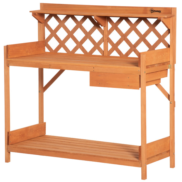 Table de Jardin 111,8x50,3x112,3 cm en Bois de Sapin avec Grille Orange acquista