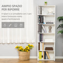 Libreria Moderna 4 Ripiani 59x29x180 cm con Armadietto a 2 Ante in Legno Bianco