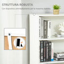 Libreria Moderna 4 Ripiani 59x29x180 cm con Armadietto a 2 Ante in Legno Bianco